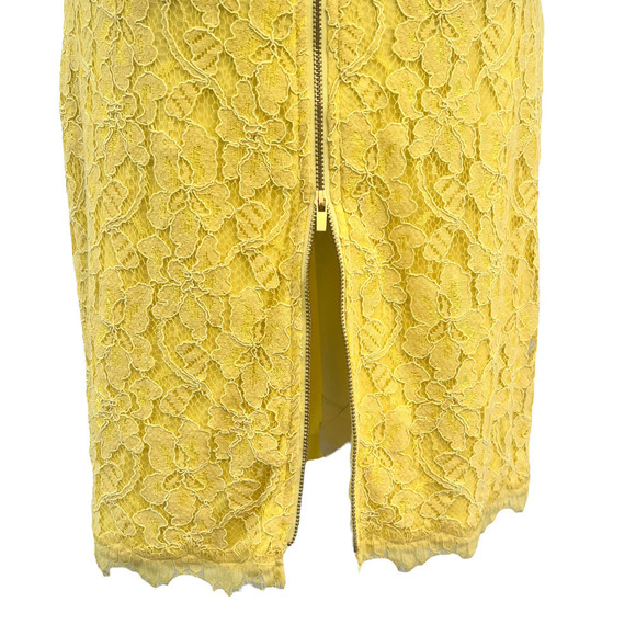 Diane Von Furstenberg Wanda Mini Yellow Lace Dress Size 6 - Picture 12 of 12
